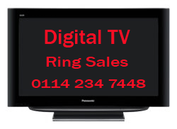 digital TV with text advert