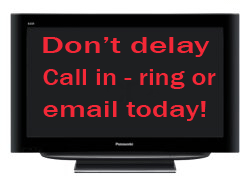 digital tv with advert text